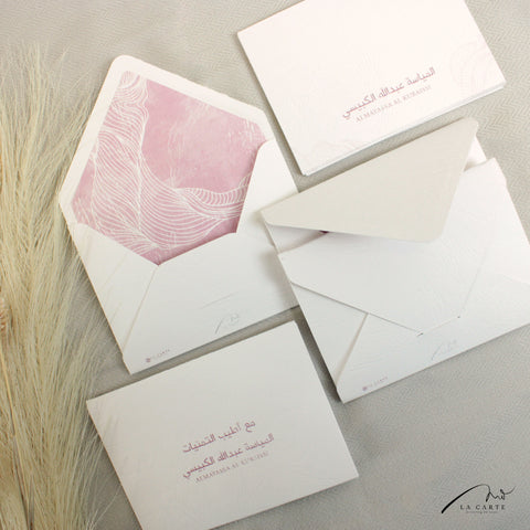 White & Pink Abstract Liner Envelope